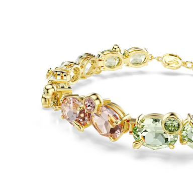 Swarovski Gema Tennis Bracelet Mixed Cuts Multicolored Gold-Tone Plated - Bluestreak Crystals