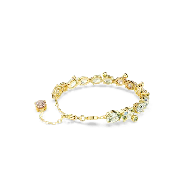 Swarovski Gema Tennis Bracelet Mixed Cuts Multicolored Gold-Tone Plated - Bluestreak Crystals