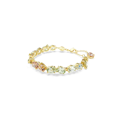 Swarovski Gema Tennis Bracelet Mixed Cuts Multicolored Gold-Tone Plated - Bluestreak Crystals