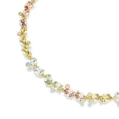 Swarovski Gema Tennis Necklace Mixed Cuts Multicoloured Gold-Tone Plated - Bluestreak Crystals