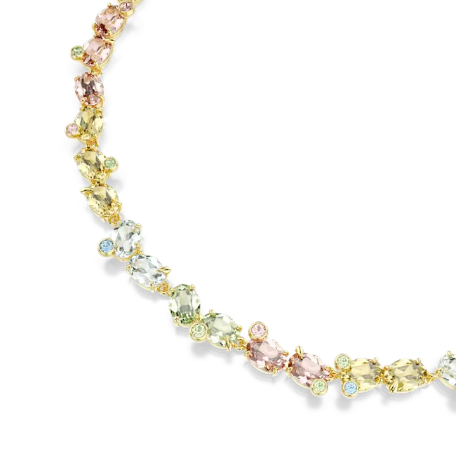 Swarovski Gema Tennis Necklace Mixed Cuts Multicoloured Gold-Tone Plated - Bluestreak Crystals