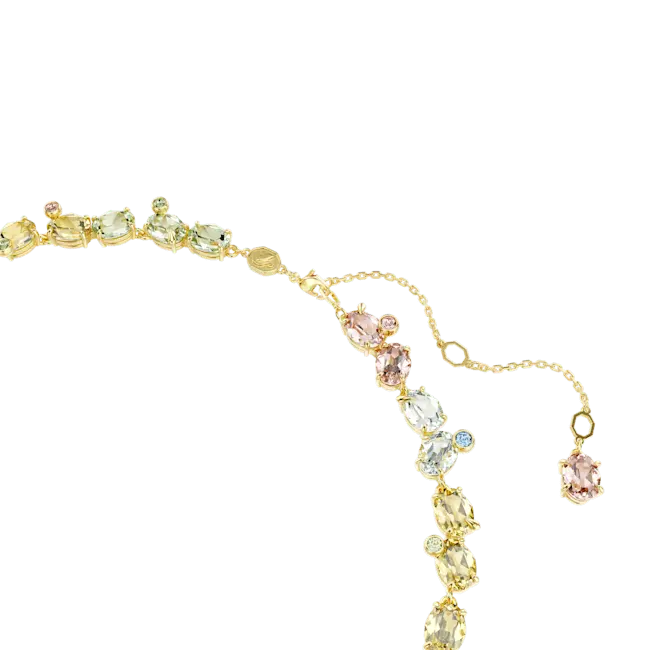Swarovski Gema Tennis Necklace Mixed Cuts Multicoloured Gold-Tone Plated - Bluestreak Crystals
