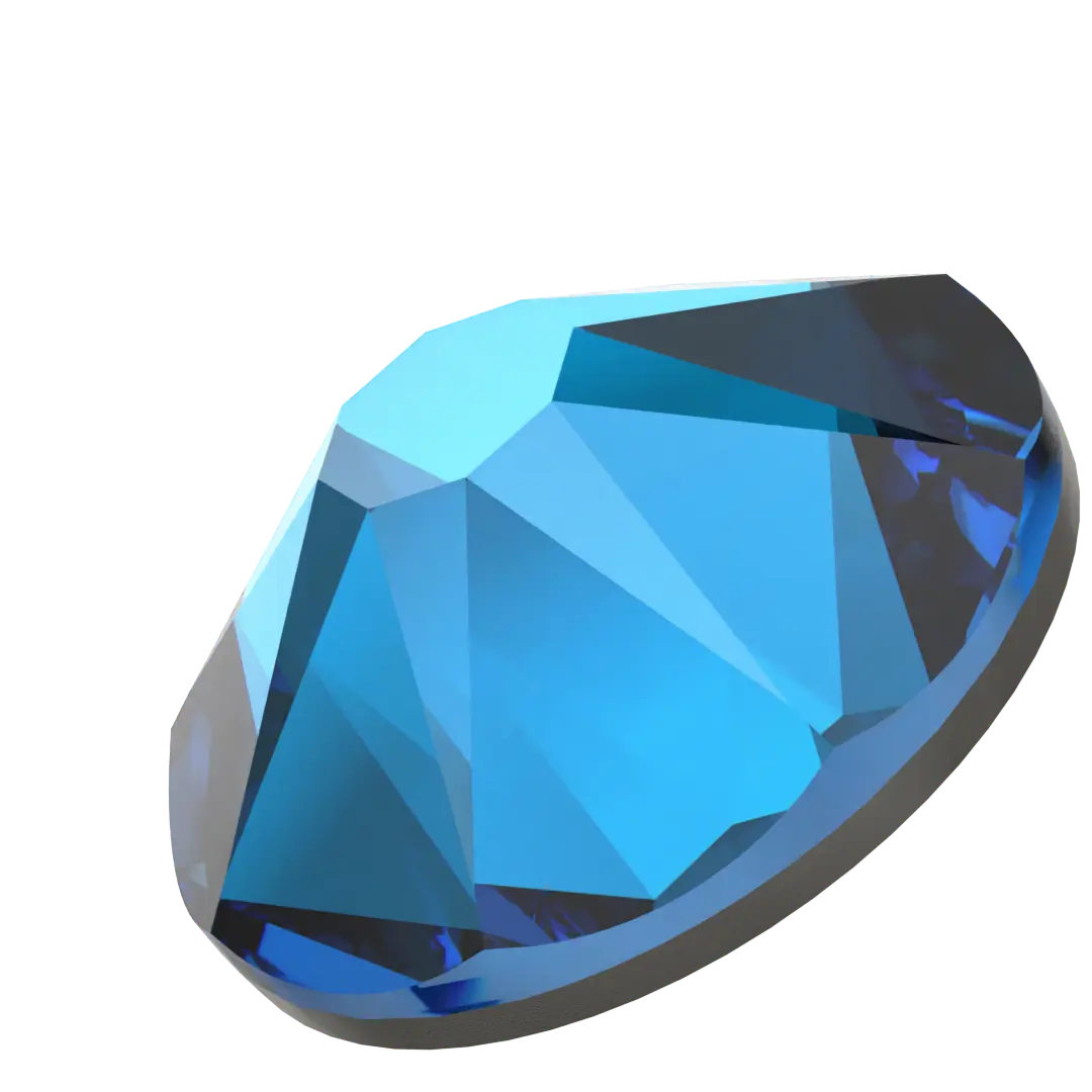Serinity Flat Back Crystals Non Hotfix (2000, 2058 & 2088) Crystal Bermuda Blue - Bluestreak Crystals