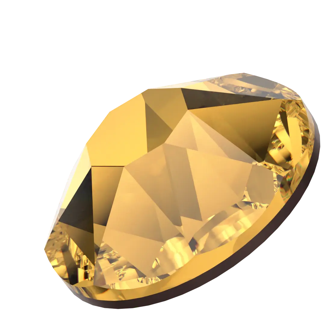 Swarovski Hotfix Flat Back Crystals (2000, 2038 & 2078) Golden Topaz - Bluestreak Crystals