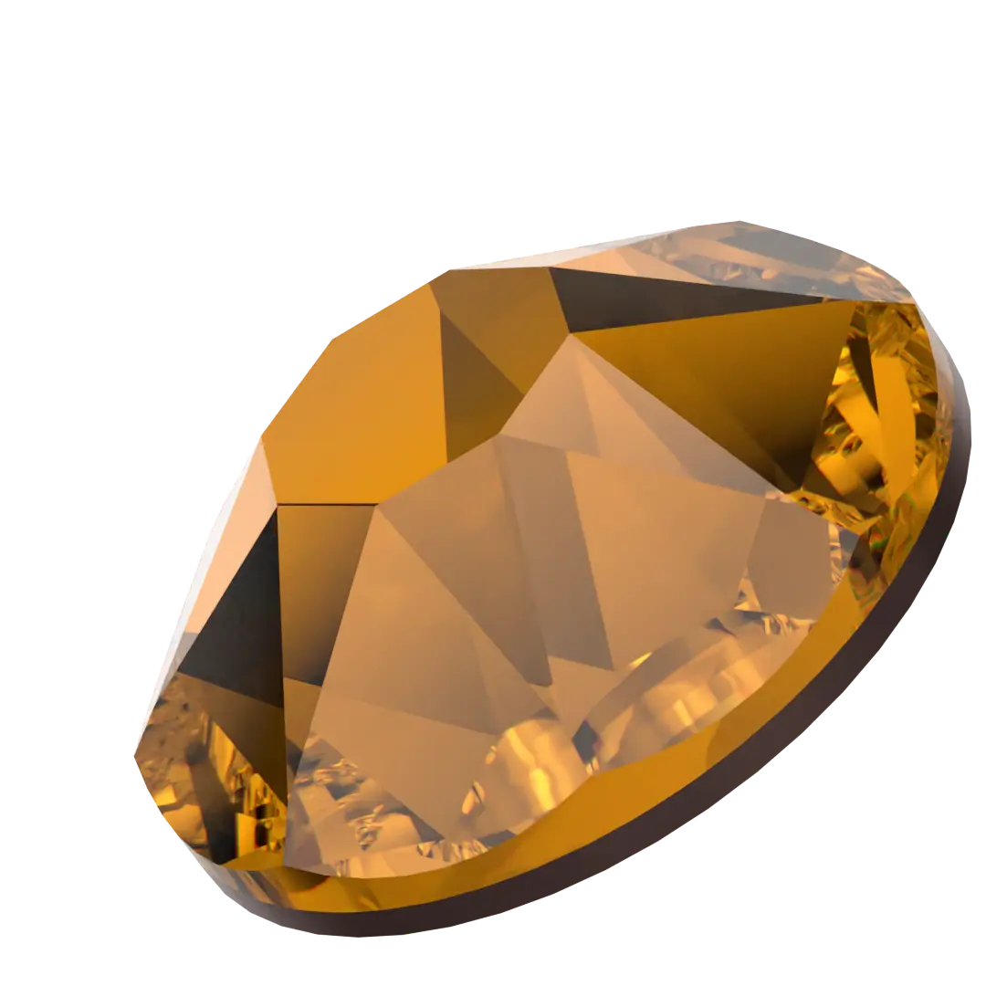 Swarovski Flat Back Crystals Non Hotfix (2000, 2058 & 2088) Light Amber - Bluestreak Crystals