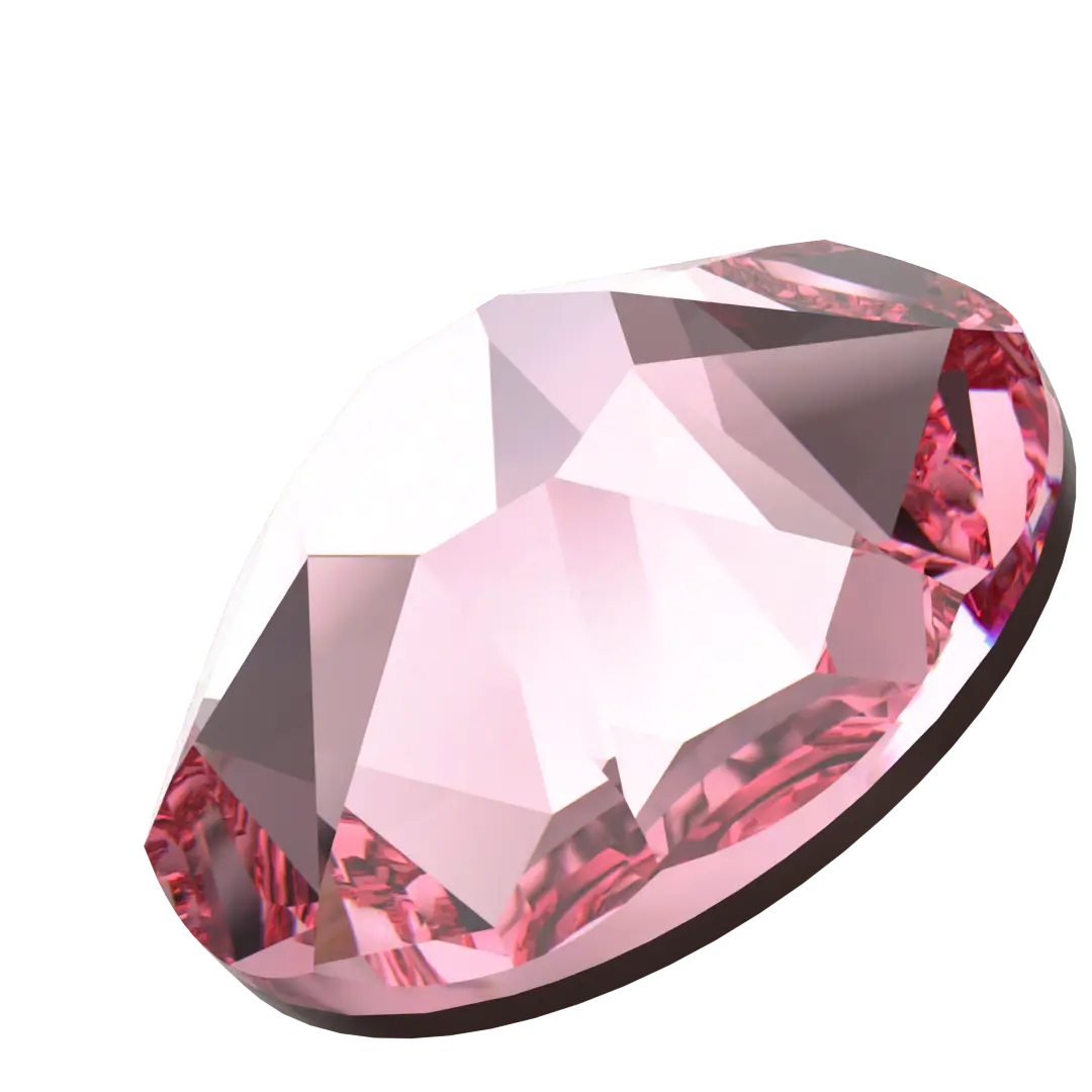 Swarovski Flat Back Crystals Non Hotfix (2000, 2058 & 2088) Light Rose - Bluestreak Crystals