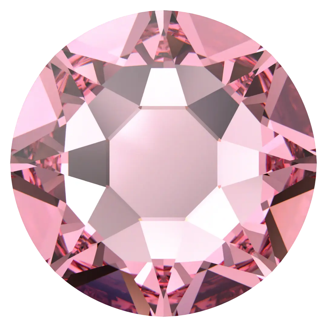 Swarovski Flat Back Crystals Non Hotfix (2000, 2058 & 2088) Light Rose - Bluestreak Crystals
