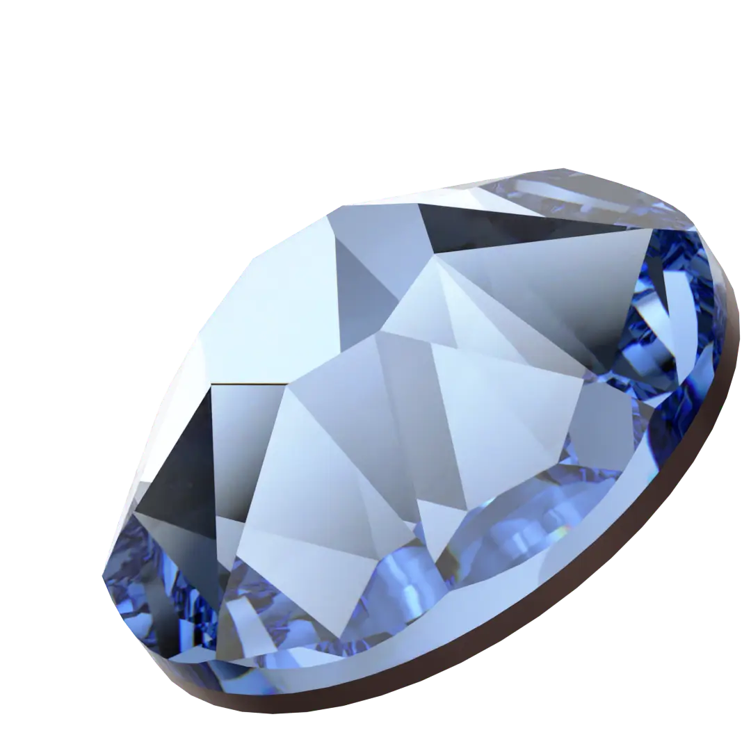 Swarovski Flat Back Crystals Non Hotfix (2000, 2058 & 2088) Light Sapphire - Bluestreak Crystals