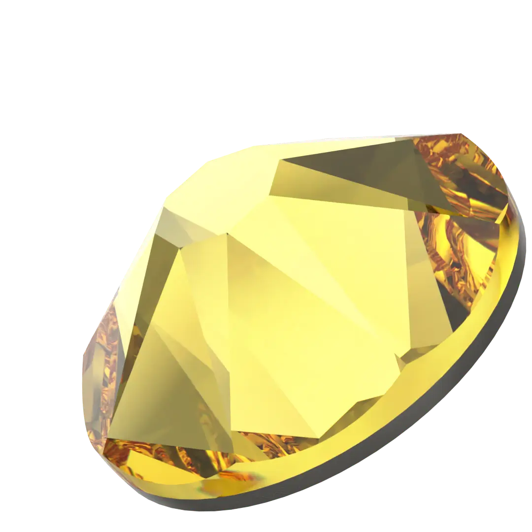 Swarovski Flat Back Crystals Non Hotfix (2000, 2058 & 2088) Light Topaz - Bluestreak Crystals