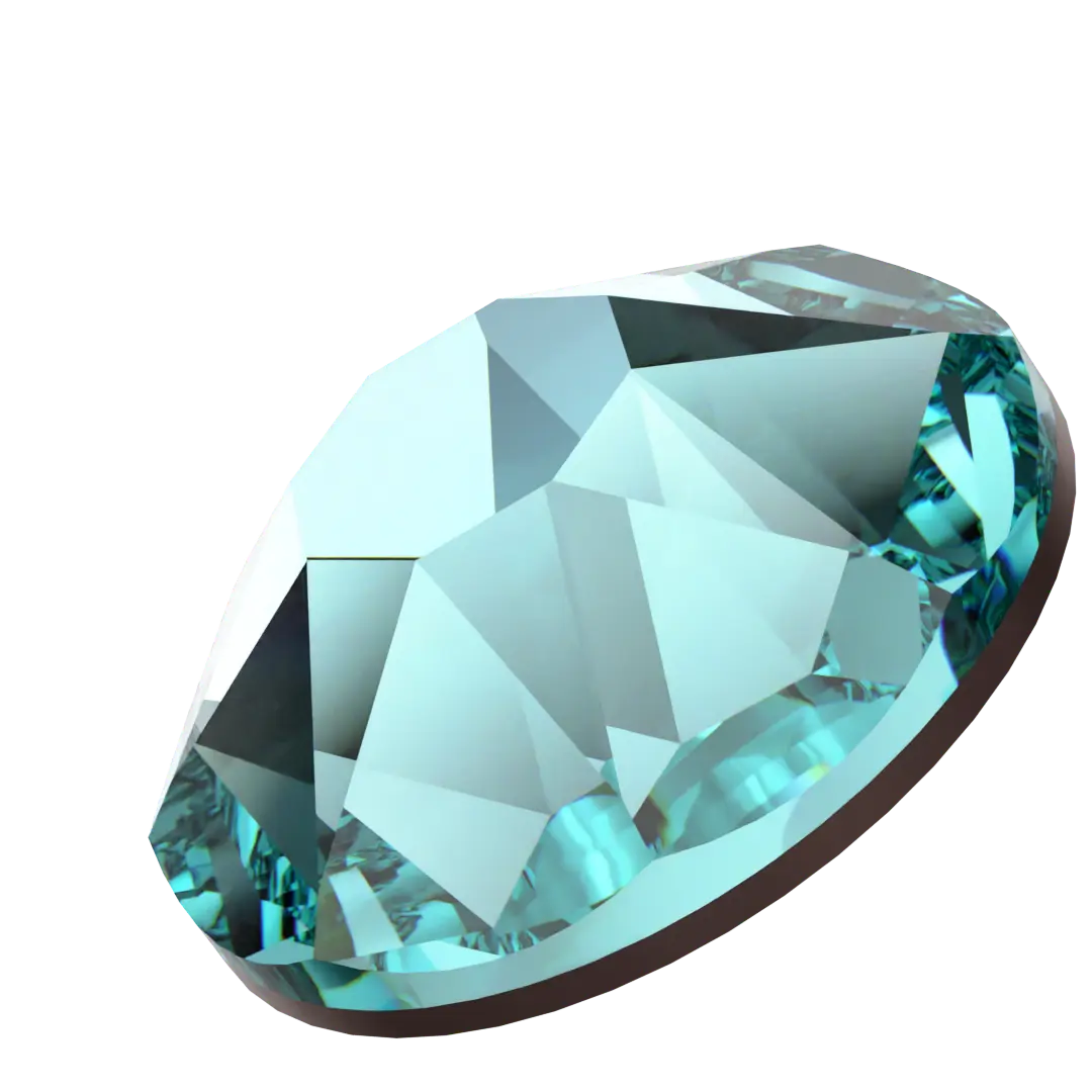 Serinity Flat Back Crystals Non Hotfix (2000, 2058 & 2088) Light Turquoise - Bluestreak Crystals