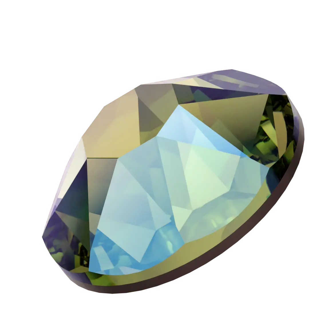 Swarovski Hotfix Flat Back Crystals (2000, 2038 & 2078) Peridot Shimmer - Bluestreak Crystals
