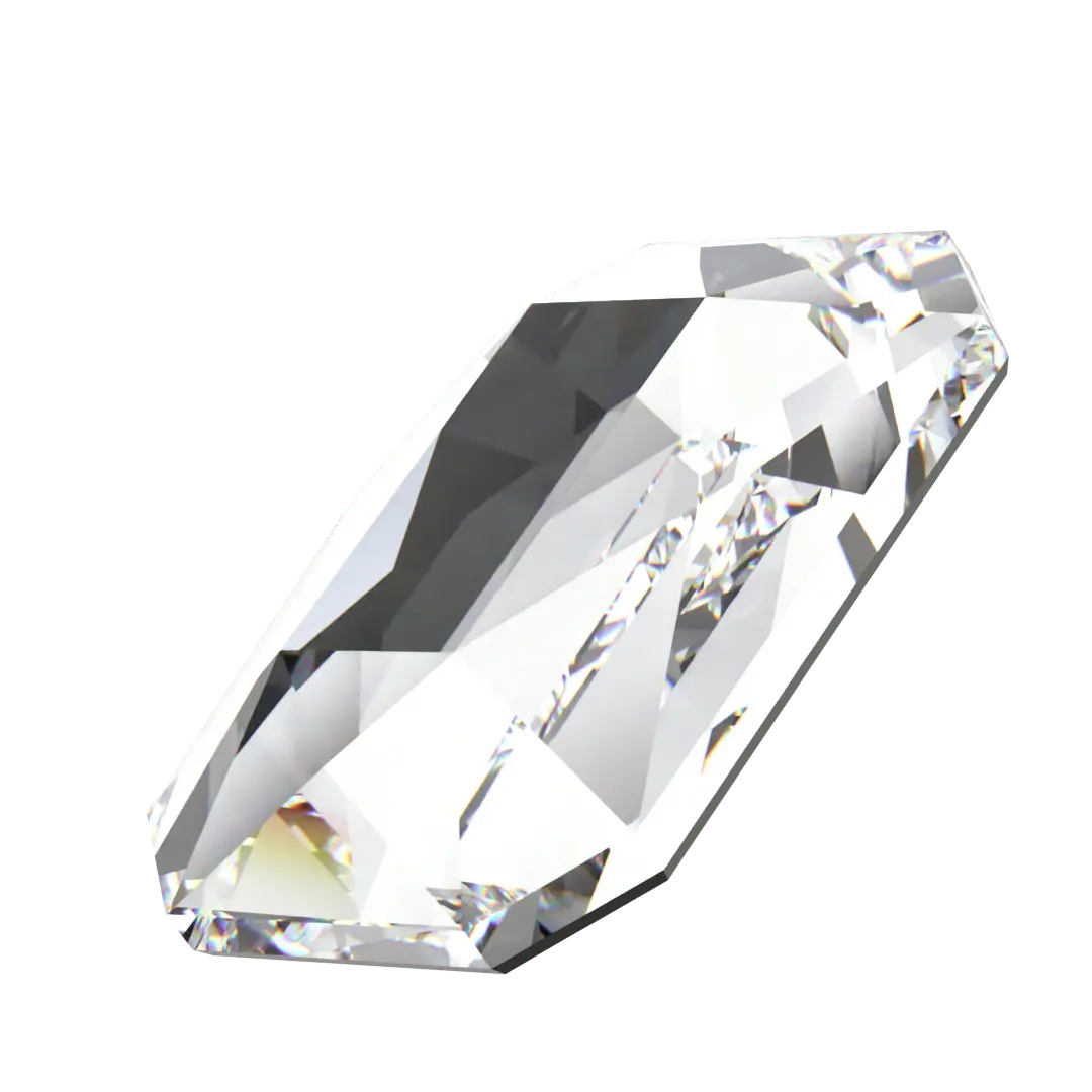 Swarovski Flat Back Crystals Non Hotfix Emerald Cut (2602) Crystal - Bluestreak Crystals