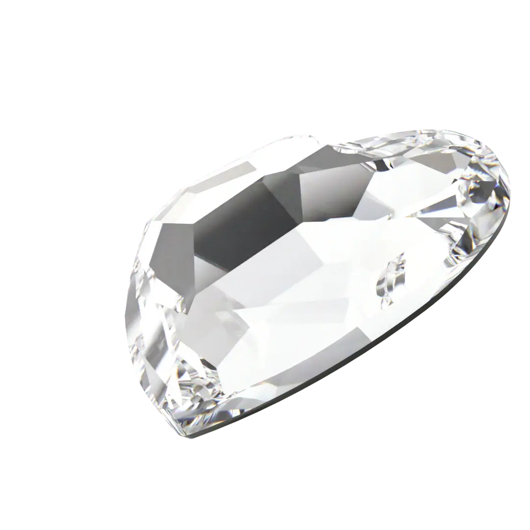Swarovski Flat Back Crystals Non Hotfix Heart (2808) Crystal - Bluestreak Crystals
