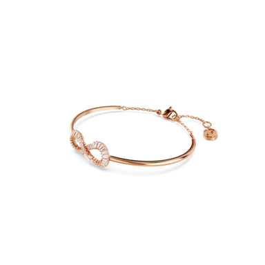 Swarovski Hyperbola Bangle Infinity White Rose Gold-Tone Plated - Bluestreak Crystals