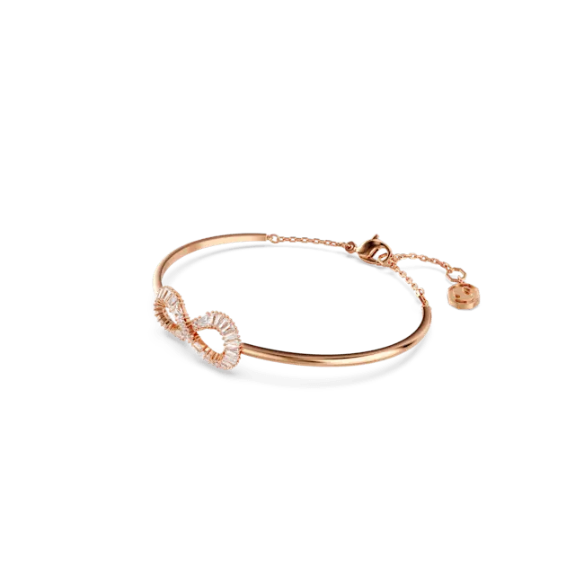 Swarovski Hyperbola Bangle Infinity White Rose Gold-Tone Plated - Bluestreak Crystals