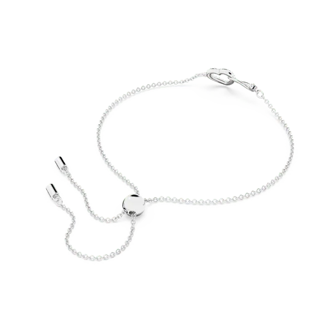 Swarovski Hyperbola Bracelet with Heart White Rhodium Plated - Bluestreak Crystals