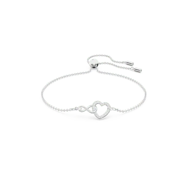 Swarovski Hyperbola Bracelet with Heart White Rhodium Plated - Bluestreak Crystals
