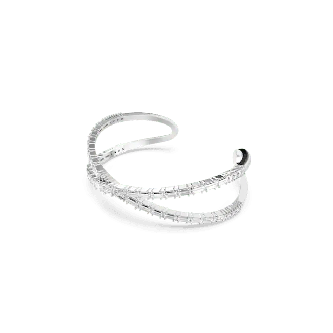 Swarovski Hyperbola Cuff Infinity White Rhodium Plated - Bluestreak Crystals