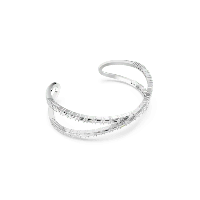 Swarovski Hyperbola Cuff Infinity White Rhodium Plated - Bluestreak Crystals
