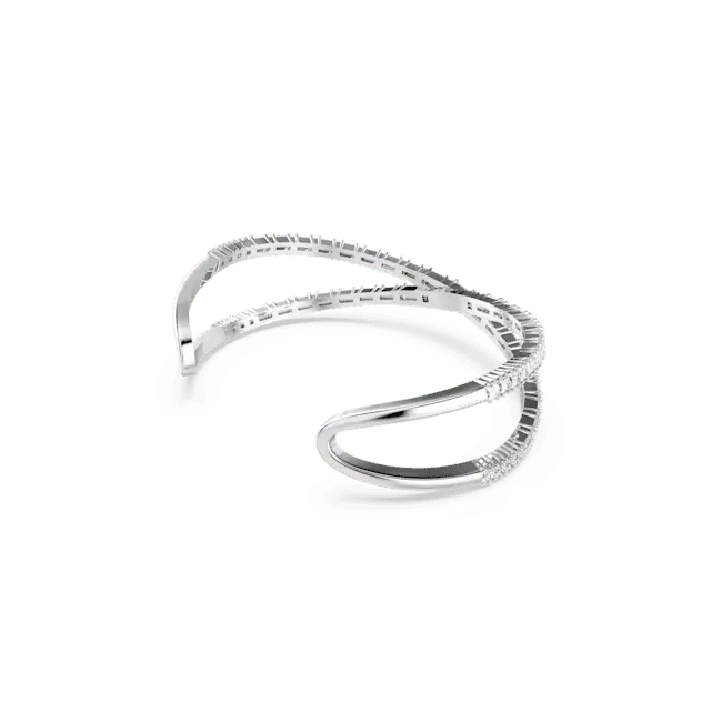 Swarovski Hyperbola Cuff Infinity White Rhodium Plated - Bluestreak Crystals