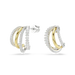 Swarovski Hyperbola Hoop Earrings Mixed Cut White Mixed Metal Finish - Bluestreak Crystals
