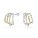 Swarovski Hyperbola Hoop Earrings Mixed Cut White Mixed Metal Finish - Bluestreak Crystals
