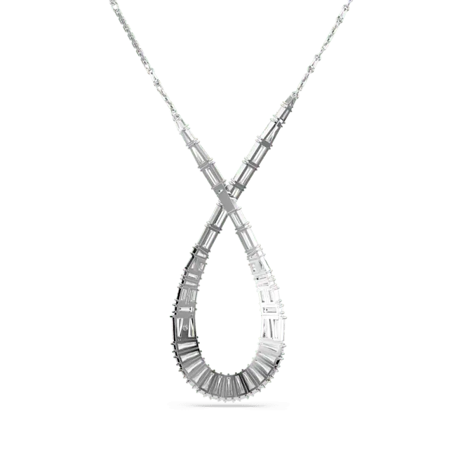Swarovski Hyperbola Pendant Mixed Cuts Infinity White Rhodium Plated - Bluestreak Crystals