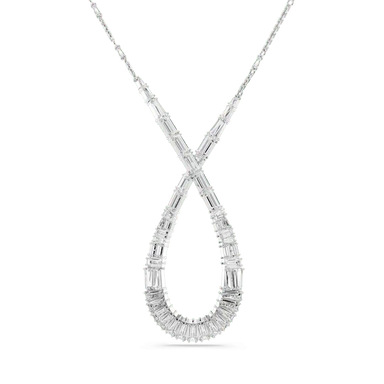 Swarovski Hyperbola Pendant Mixed Cuts Infinity White Rhodium Plated - Bluestreak Crystals
