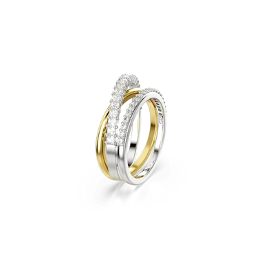 Swarovski Hyperbola Ring Mixed Cuts White Mixed Metal Finish - Bluestreak Crystals