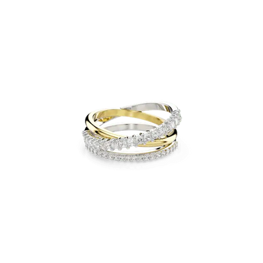 Swarovski Hyperbola Ring Mixed Cuts White Mixed Metal Finish - Bluestreak Crystals