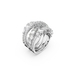 Swarovski Hyperbola Ring Mixed Cuts White Rhodium plated - Bluestreak Crystals