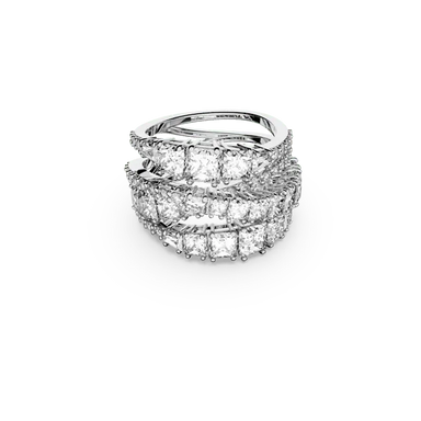 Swarovski Hyperbola Ring Mixed Cuts White Rhodium plated - Bluestreak Crystals
