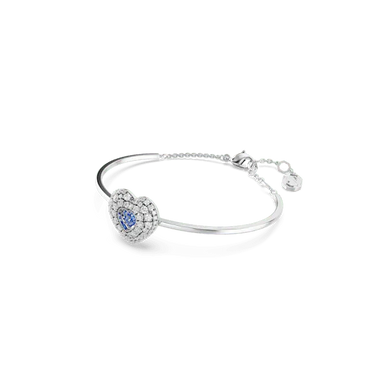 Swarovski Idyllia Bangle Heart Blue Rhodium Plated - Bluestreak Crystals