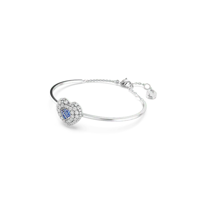 Swarovski Idyllia Bangle Heart Blue Rhodium Plated - Bluestreak Crystals
