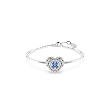 Swarovski Idyllia Bangle Heart Blue Rhodium Plated - Bluestreak Crystals