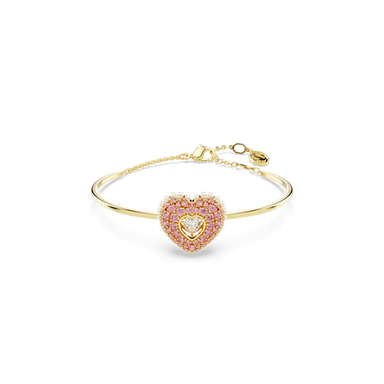 Swarovski Idyllia Bangle Heart Pink Gold-Tone Plated - Bluestreak Crystals
