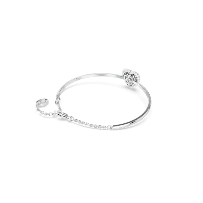 Swarovski Idyllia Bangle Heart White Rhodium Plated - Bluestreak Crystals