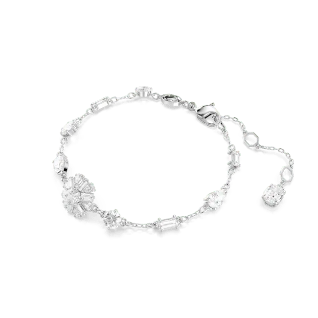 Swarovski Idyllia Bracelet Mixed Cuts Snowflake White Rhodium Plated - Bluestreak Crystals