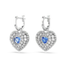 Swarovski Idyllia Drop Earrings Heart Blue Rhodium Plated - Bluestreak Crystals