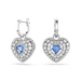 Swarovski Idyllia Drop Earrings Heart Blue Rhodium Plated - Bluestreak Crystals