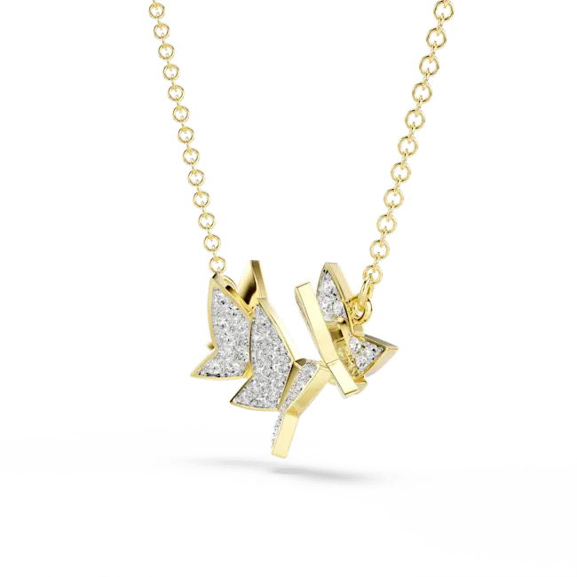 Swarovski Idyllia Lilia Necklace Butterfly White Gold-Tone Plated - Bluestreak Crystals