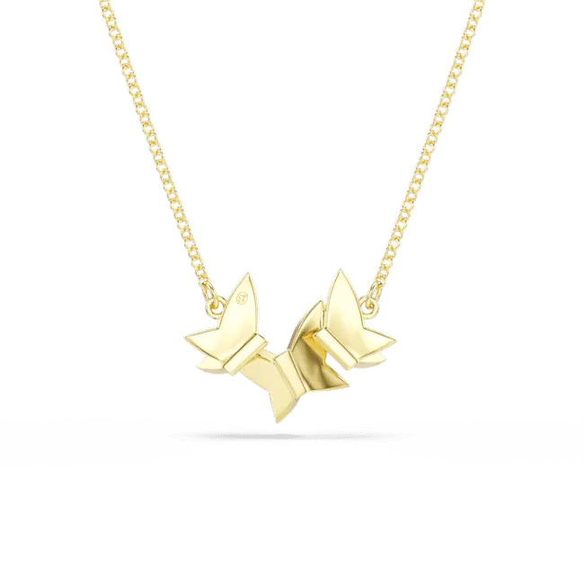 Swarovski Idyllia Lilia Necklace Butterfly White Gold-Tone Plated - Bluestreak Crystals