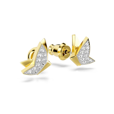 Swarovski Idyllia Lilia Stud Earrings Butterfly White Gold-Tone Plated - Bluestreak Crystals