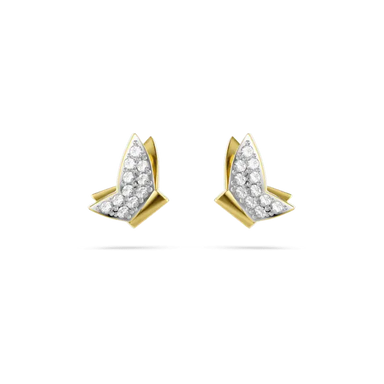 Swarovski Idyllia Lilia Stud Earrings Butterfly White Gold-Tone Plated - Bluestreak Crystals