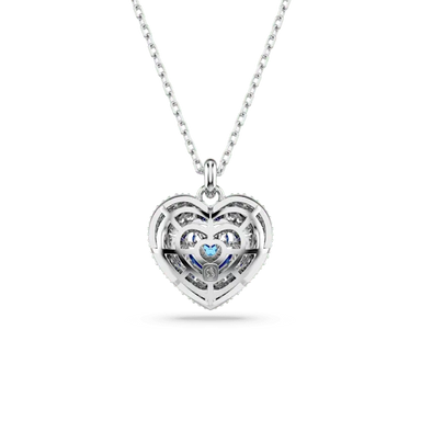 Swarovski Idyllia Pendant Heart Blue Rhodium Plated - Bluestreak Crystals