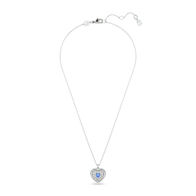 Swarovski Idyllia Pendant Heart Blue Rhodium Plated - Bluestreak Crystals