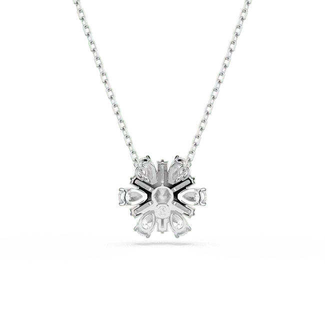 Swarovski Idyllia Pendant Mixed Cuts Snowflake White Rhodium Plated - Bluestreak Crystals