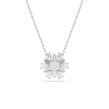 Swarovski Idyllia Pendant Mixed Cuts Snowflake White Rhodium Plated - Bluestreak Crystals