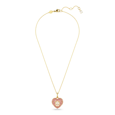 Swarovski Idyllia Pendant Octagon Cut Crystal Pearls Heart Pink Gold-Tone Plated - Bluestreak Crystals