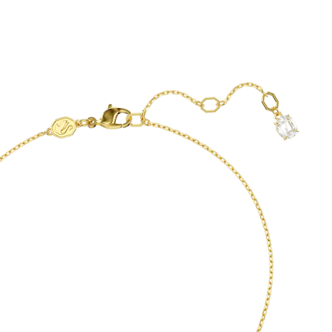 Swarovski Idyllia Pendant Octagon Cut Crystal Pearls Heart Pink Gold-Tone Plated - Bluestreak Crystals